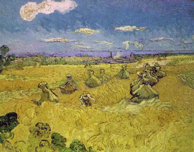 Vincent Van Gogh Wheat Stacks with Reaper china oil painting image